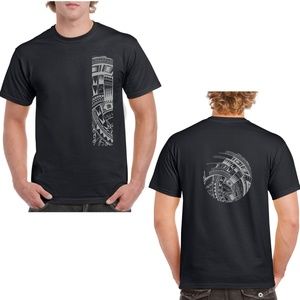 Heavy Weight Cotton T Shirt Samoan Tattoo Print